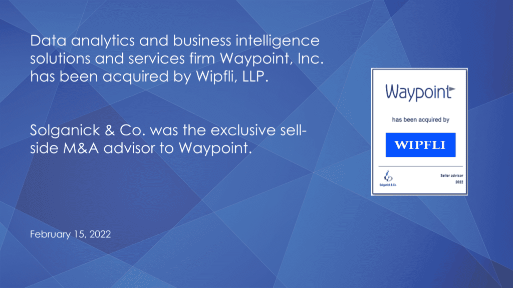 Wipfli has acquired data analytics solutions firm Waypoint
